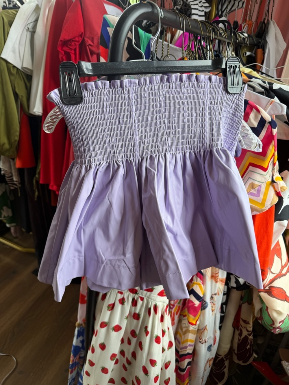 QUEEN OF SPARKLES Lavender Smocked Waist Shorts